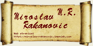 Miroslav Rakanović vizit kartica